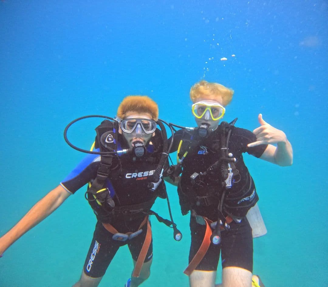 Vietnam scuba diving with a friend